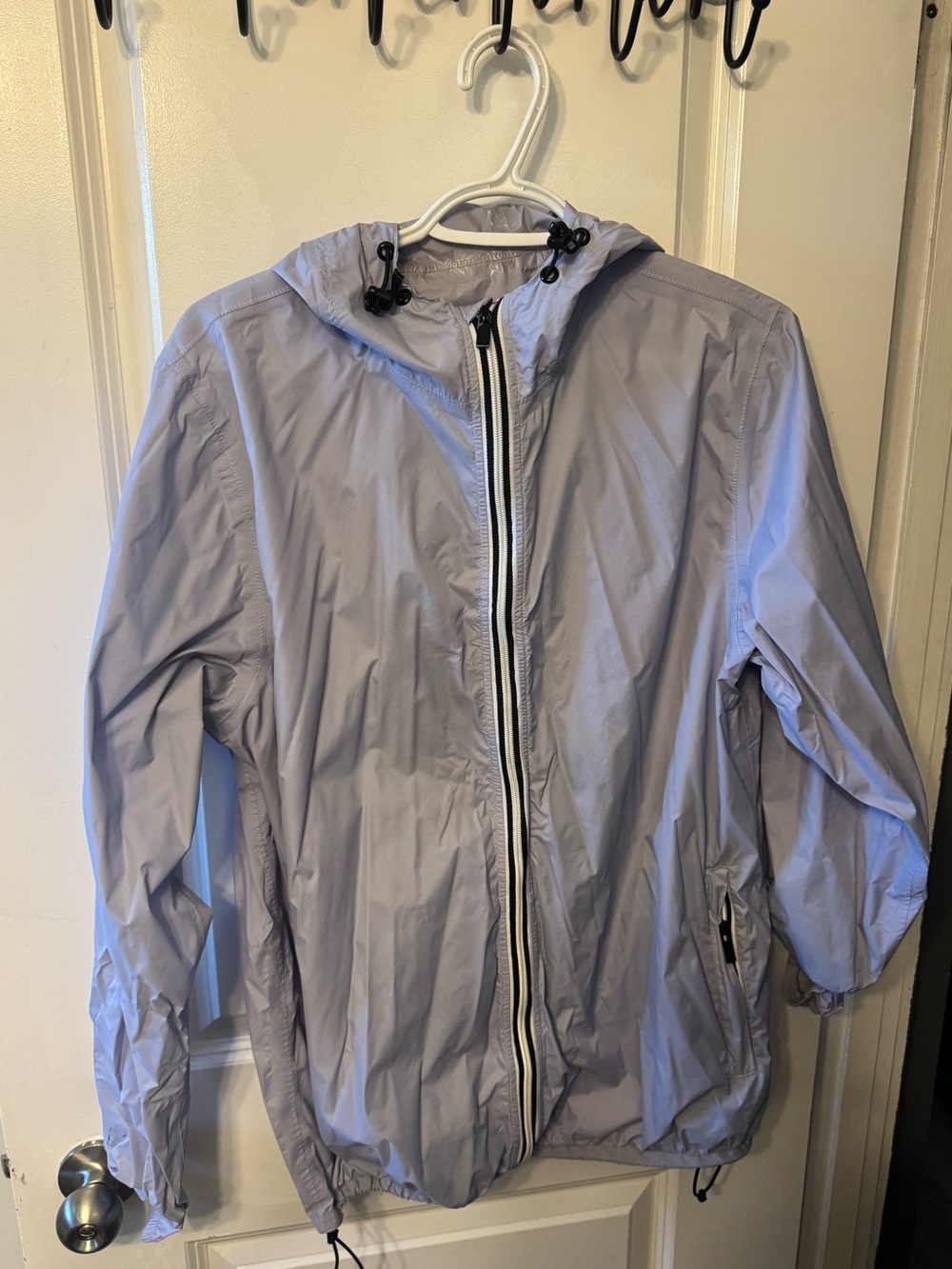 Light Lavender Hooded Windbreaker Jacket